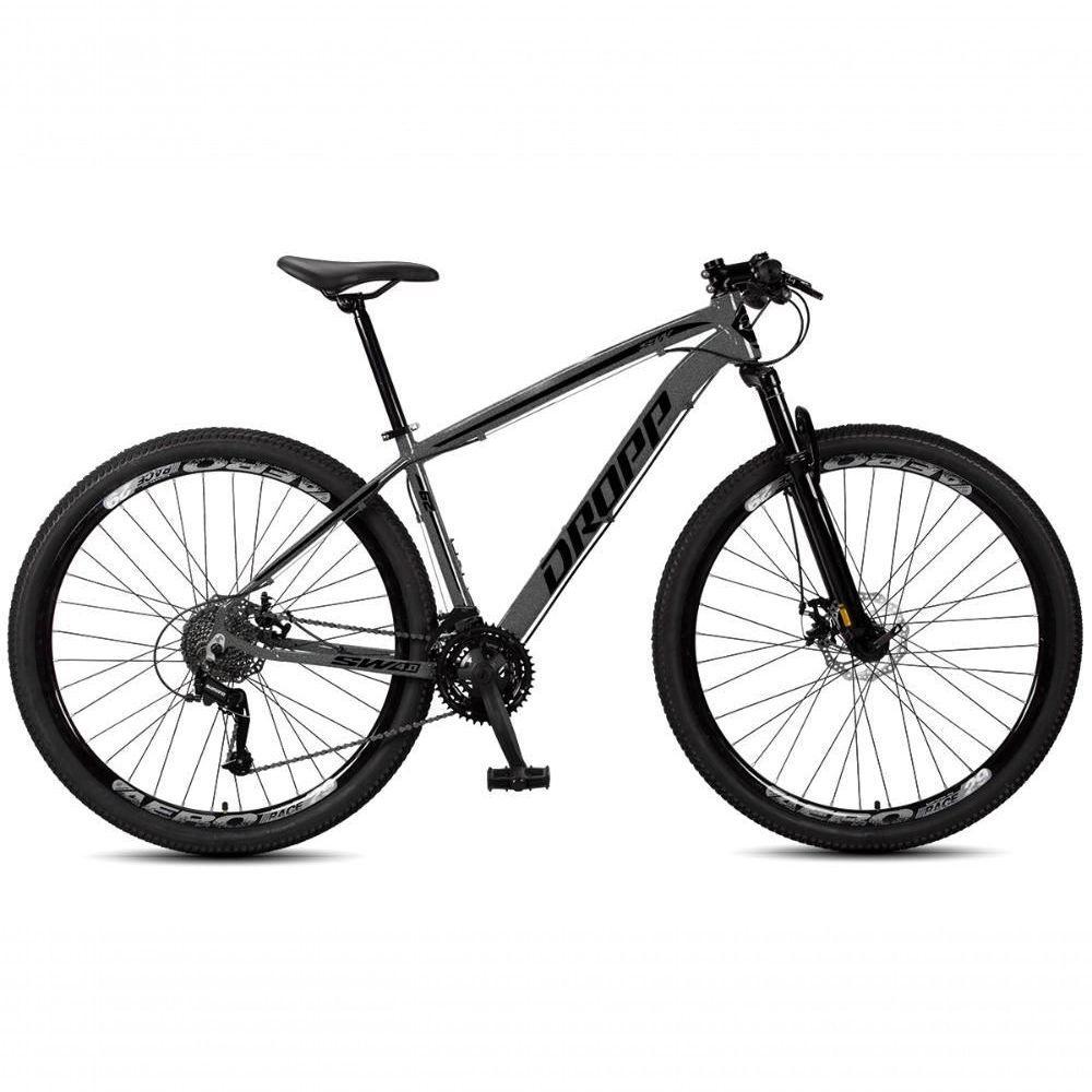 Bicicleta Aro 29 Dropp Sw 24 Vel Câmbio Shimano Quadro Alumínio Mtb Grafite+preto 19 Grafite+preto - 1