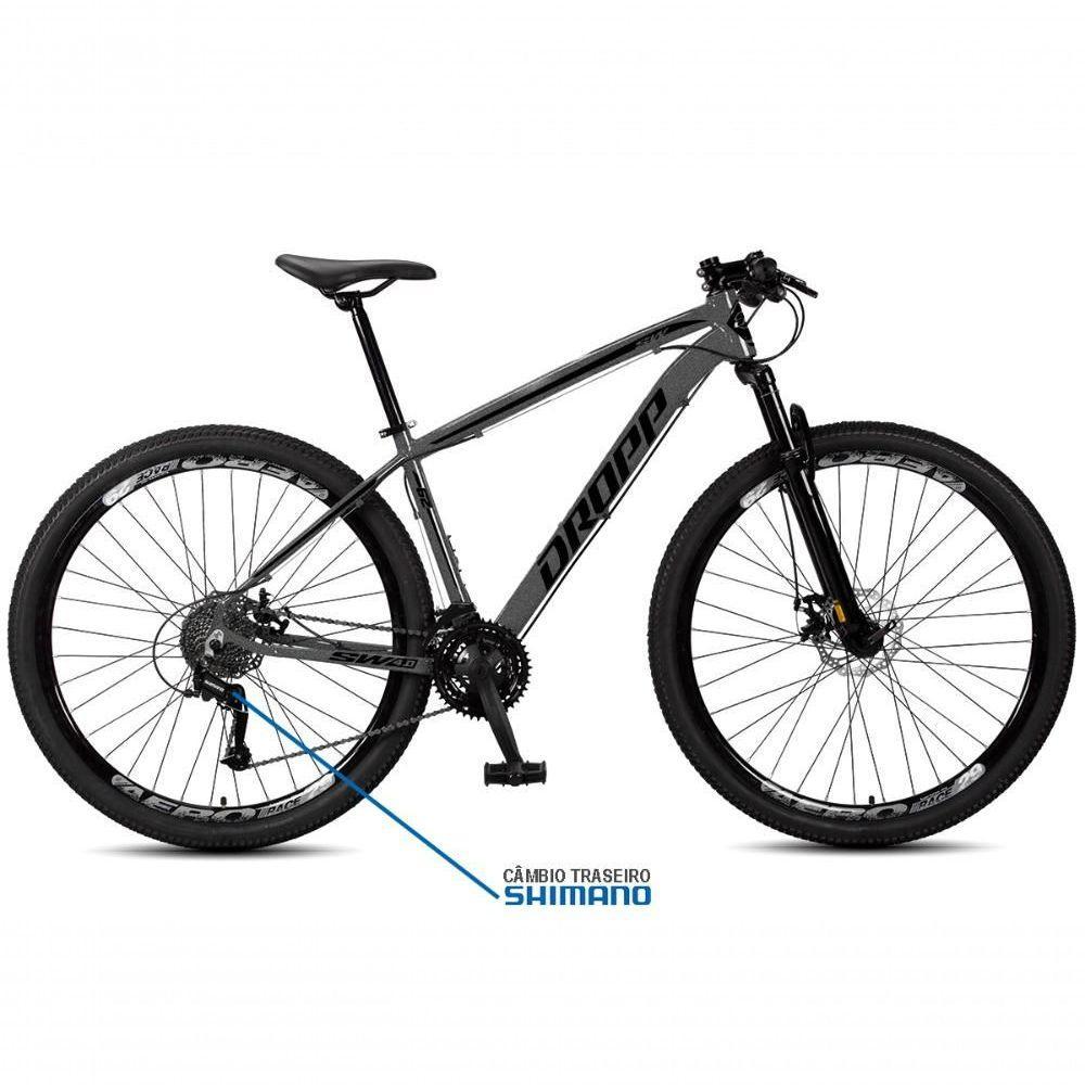 Bicicleta Aro 29 Dropp Sw 24 Vel Câmbio Shimano Quadro Alumínio Mtb Grafite+preto 19 Grafite+preto - 2