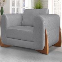 Kit 2 Poltronas Jolie 1 Lugar Pes Boomerang Linho Cinza Ezz Cinza - 9