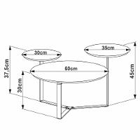 Mesa Centro 03 Tampos Chanfrada Pe Metal Dourado Hanover Artesano Hanover Dourado