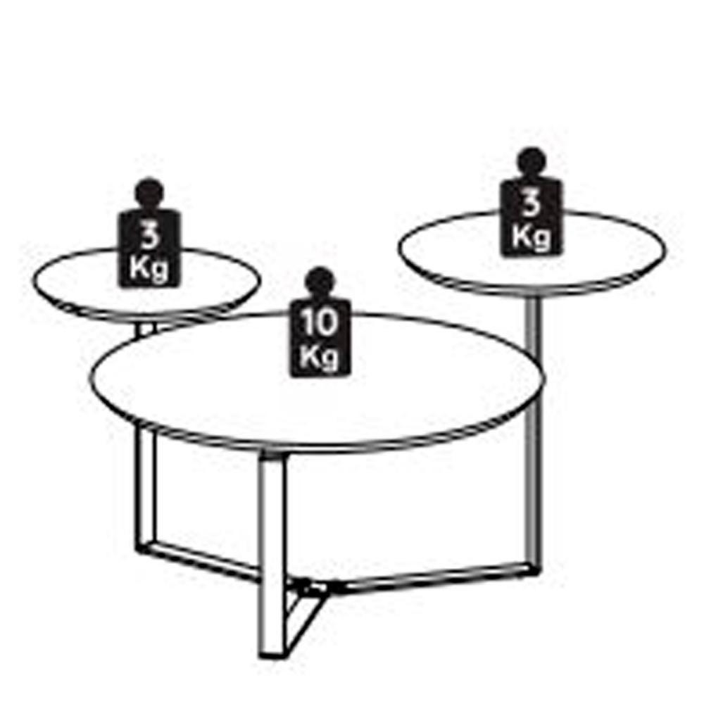 Mesa Centro 03 Tampos Chanfrada Pe Metal Dourado Nero Artesano Nero Dourado - 3