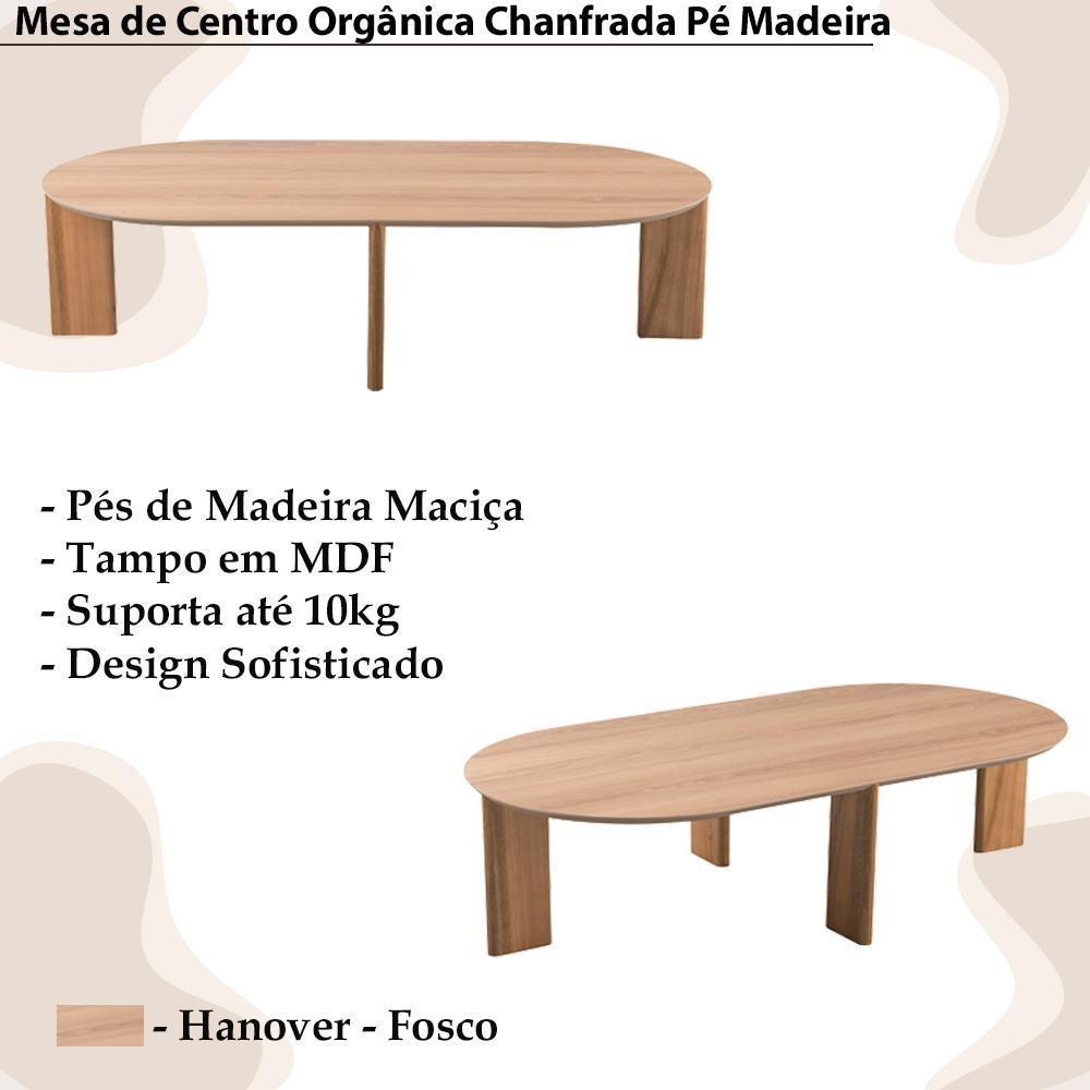 Mesa De Centro Chanfrada Pe Madeira Hanover 28017 Artesano Hanover - 4