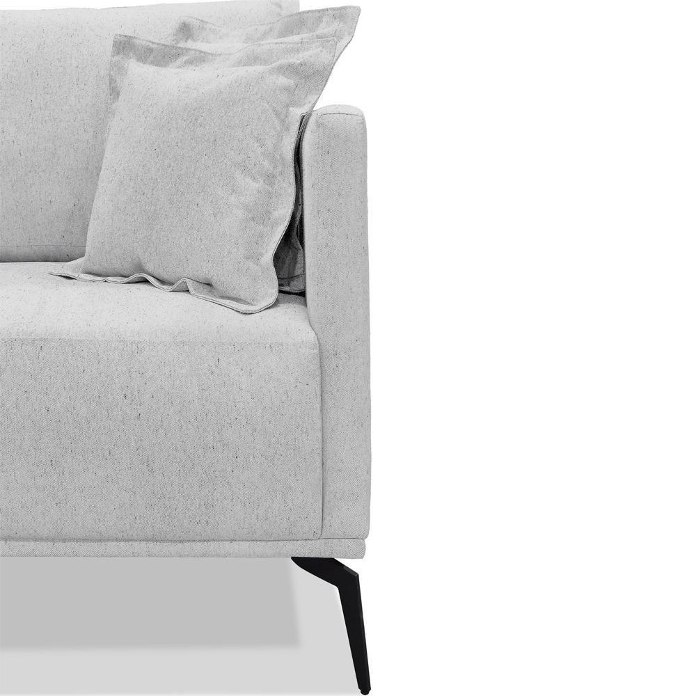 Kit 2 Poltronas Sala De Estar Liv Pes Aço Linho Grigio Ezz Grigio - 3