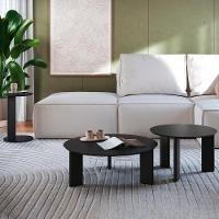 Kit Mesa De Centro E Lateral Chanfrada Pes Madeira Nero Preto Artesano Nero Preto - 1