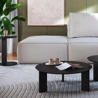 Kit Mesa De Centro E Lateral Chanfrada Pes Madeira Nero Preto Artesano Nero Preto - 2