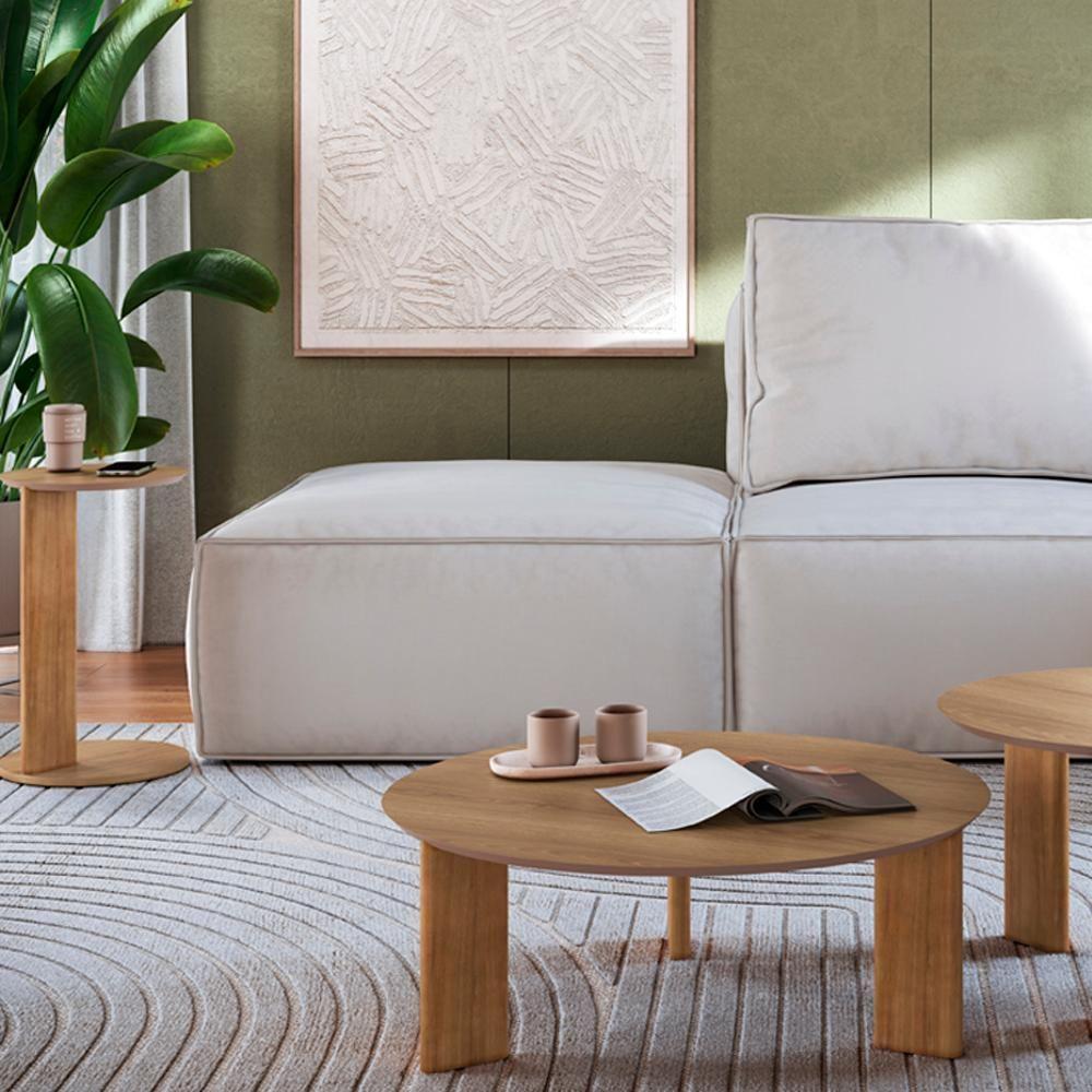 Kit Mesa De Centro E Lateral Chanfrada Pes Madeira Hanover Artesano Hanover - 2