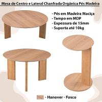 Kit Mesa De Centro E Lateral Chanfrada Pes Madeira Hanover Artesano Hanover - 6