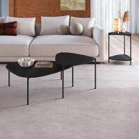 Kit Mesa De Centro E Lateral Organica Pes Metal Preto Nero Artesano Nero Preto - 1