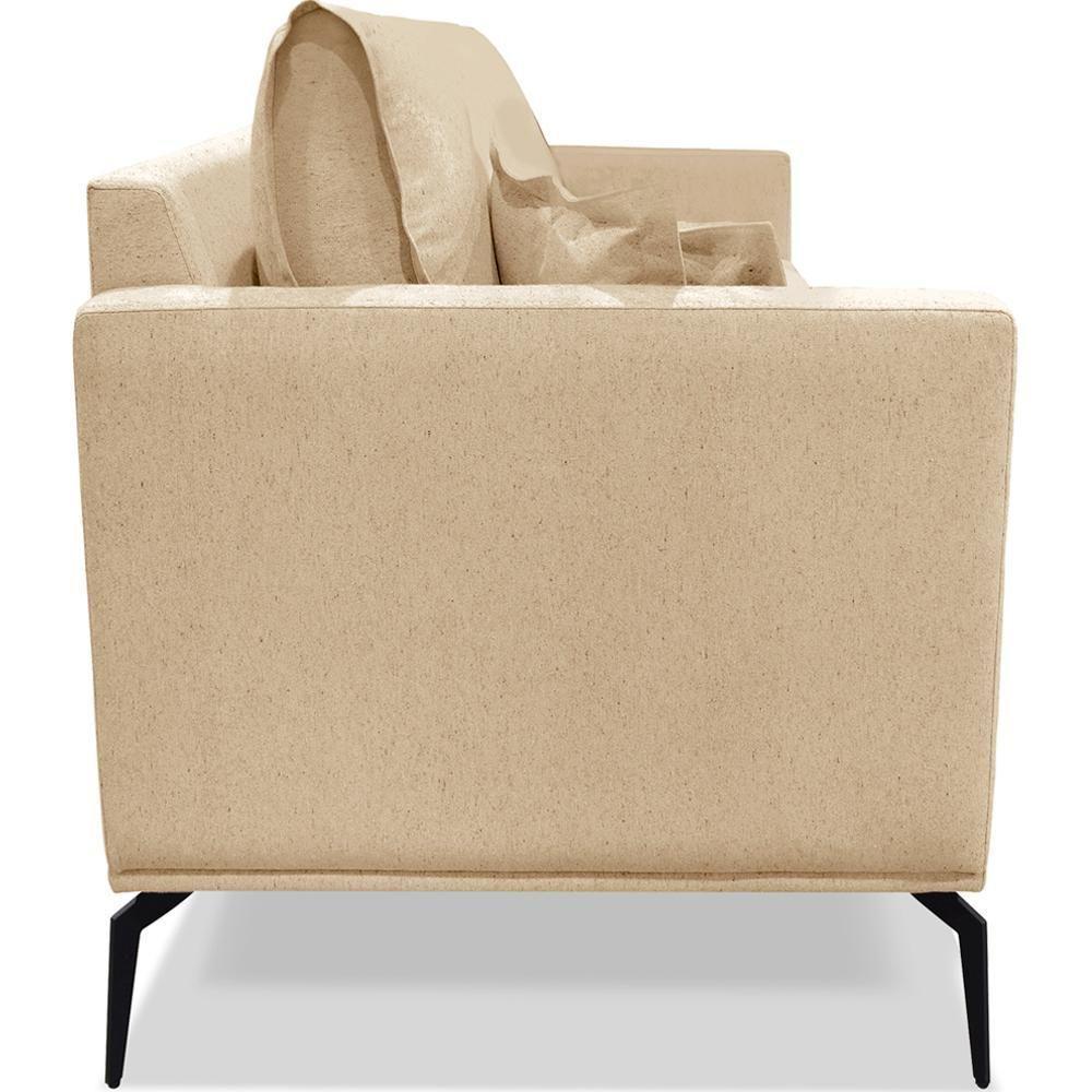 Kit 2 Poltronas Sala De Estar Liv Pes Aço Linho Dourado Ezz Dourado - 2