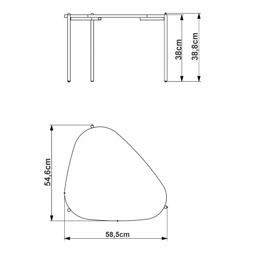 Kit Mesa De Centro E Lateral Organica Pes Metal Dourado Hanover Artesano Hanover Dourado - 4