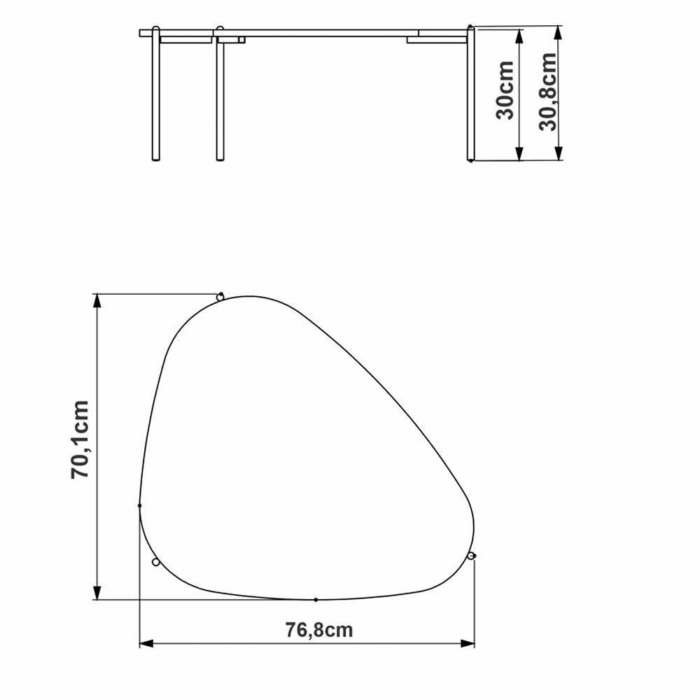 Kit Mesa De Centro E Lateral Organica Pes Metal Dourado Hanover Artesano Hanover Dourado - 5