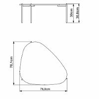 Kit Mesa De Centro E Lateral Organica Pes Metal Dourado Hanover Artesano Hanover Dourado - 5