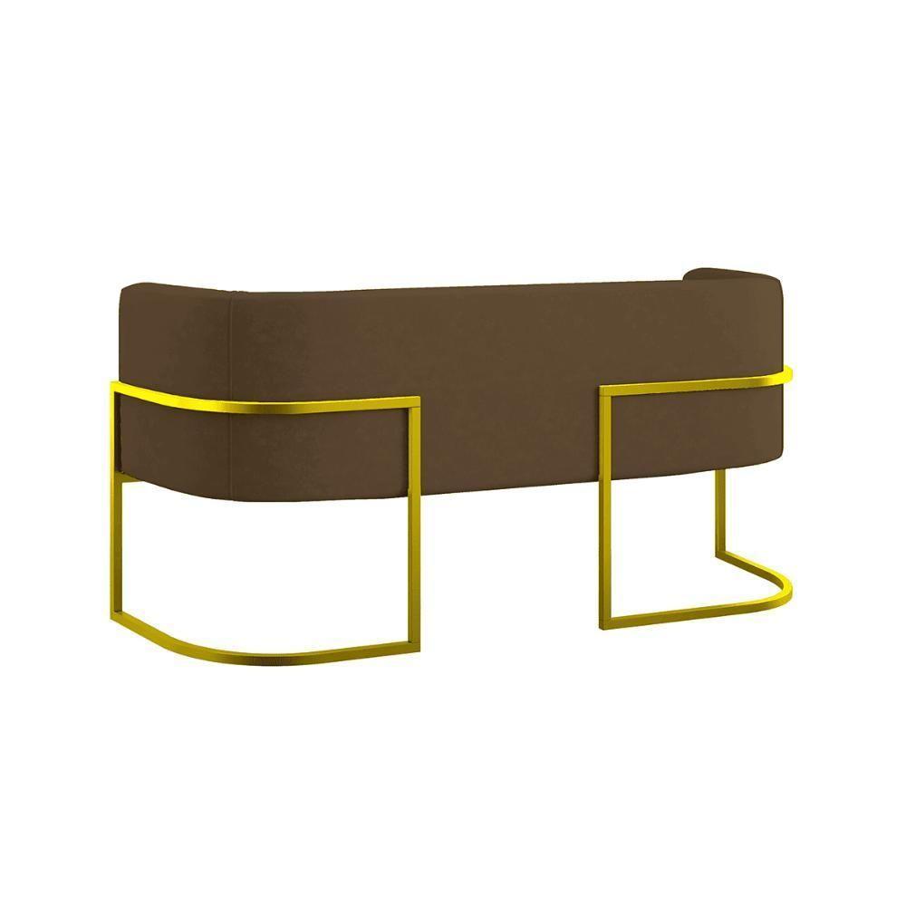 Kit 2 Poltronas Sofá 2 Lugares Para Recepção Balaqui Marrom - 6