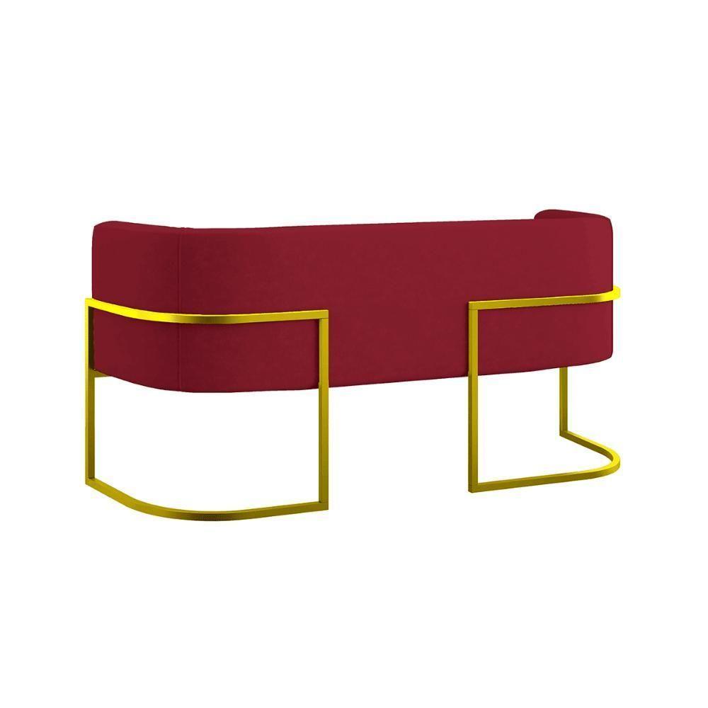 Kit 2 Poltronas Sofá 2 Lugares Para Recepção Balaqui Marsala - 5