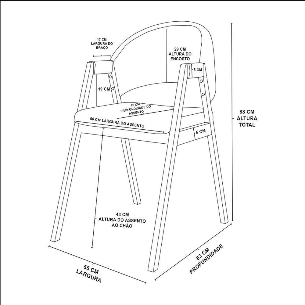 Cadeira Mesa De Jantar Reforçada Moderna Suellen Linho Claro - 5
