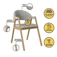 Cadeira Mesa De Jantar Reforçada Moderna Suellen Linho Claro - 6