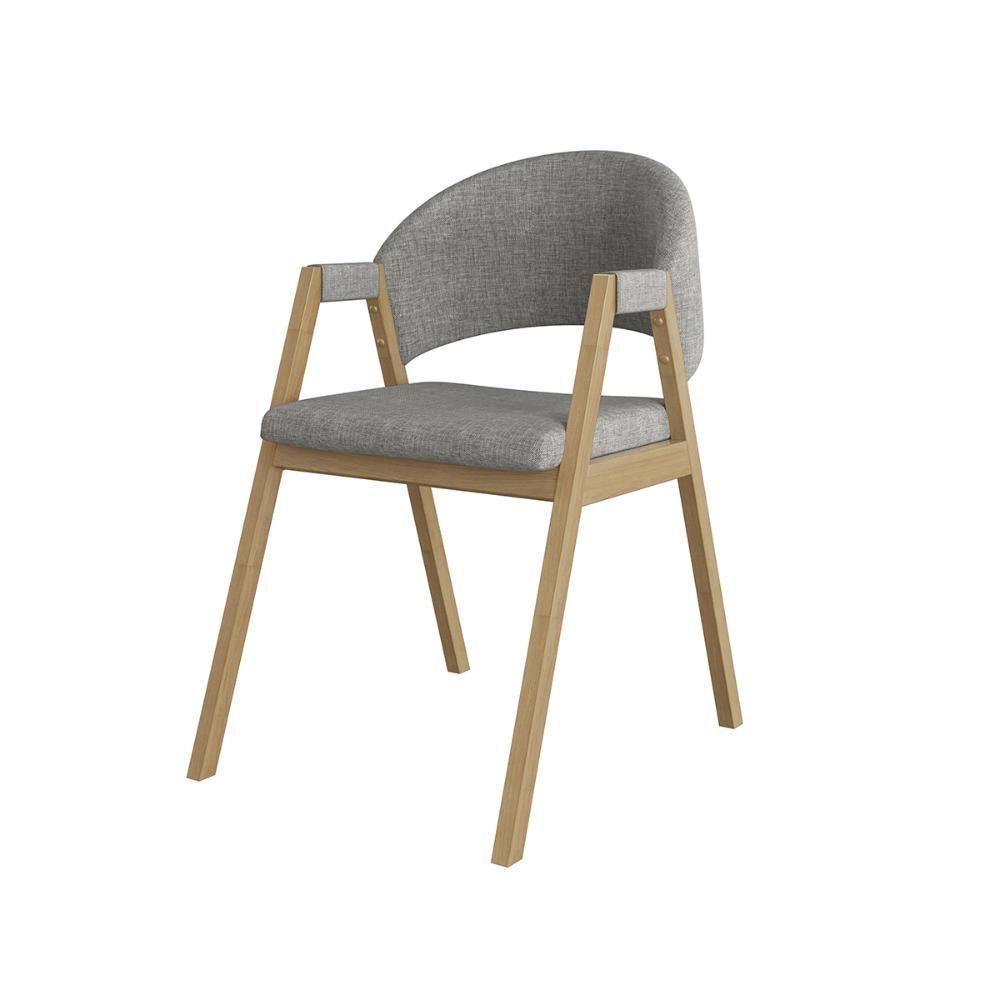 Cadeira Mesa De Jantar Reforçada Moderna Suellen Linho Grafite - 1