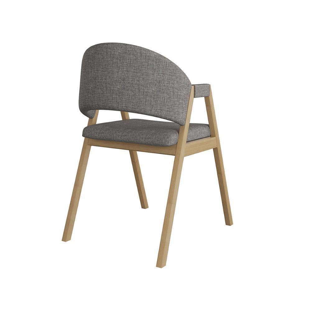 Cadeira Mesa De Jantar Reforçada Moderna Suellen Linho Grafite - 2