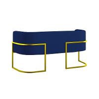 Kit 2 Poltronas Sofá 2 Lugares Para Recepção Balaqui Azul Marinho - 6