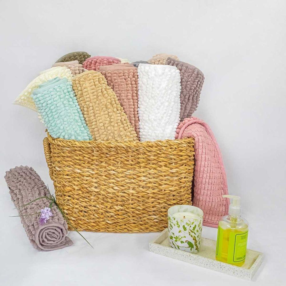Tapete Para Banheiro Bolinha Soft Palha - 2