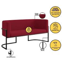 Kit 2 Poltronas Sofá 2 Lugares Para Recepção Balaqui Marsala - 6