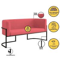 Kit2 Poltronas Sofá 2 Lugares Para Recepção Balaqui Rosa - 3