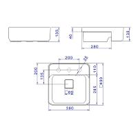 Cuba De Semiencaixe Deca Slim 40x40 L.61040.m.17 Quadrada Com Mesa Branca - 3