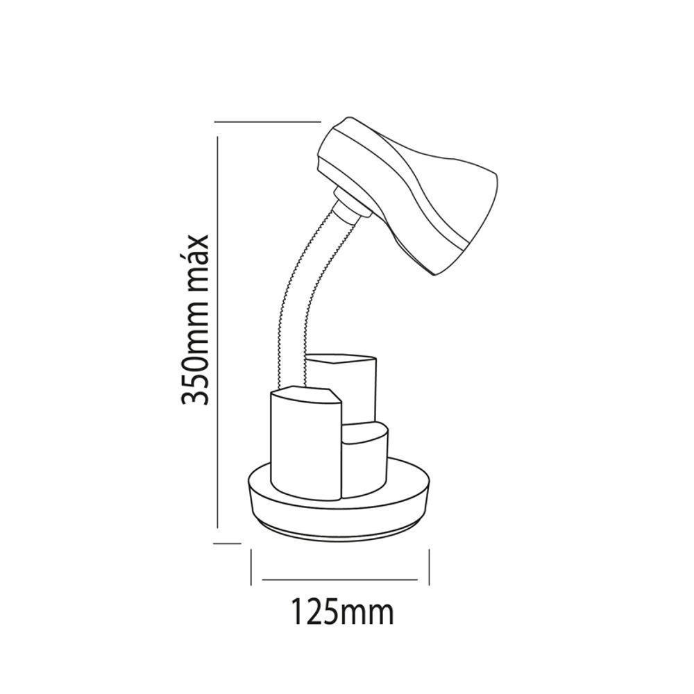 Luminária De Mesa Startec Spiralle Com Porta Lápis E27 Bivolt Vermelha - 3