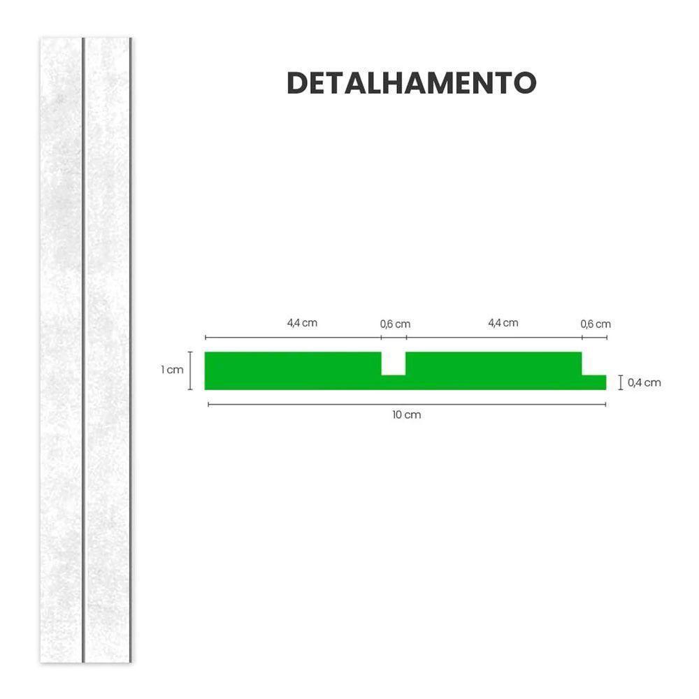 Painel Ripado Laminado De Eva Autocolante Rpdod 10cm Linha Urban Plus White 10 Metros Rpdod 02 - 3