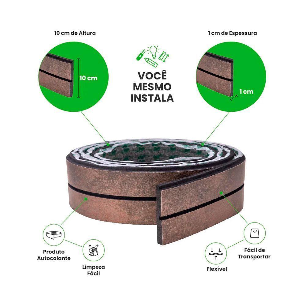 Painel Ripado Laminado De Eva Autocolante Rpdod 10cm Linha Urban Plus Corten 10 Metros Rpdod 06 - 4