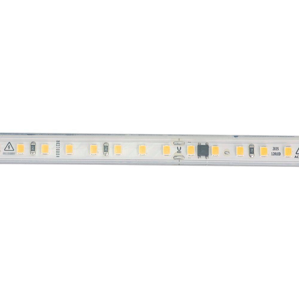 Fita De Led Nordecor Com 100 Metros Ip65 120leds-m 10w 220v 3000k Luz Amarela - 4
