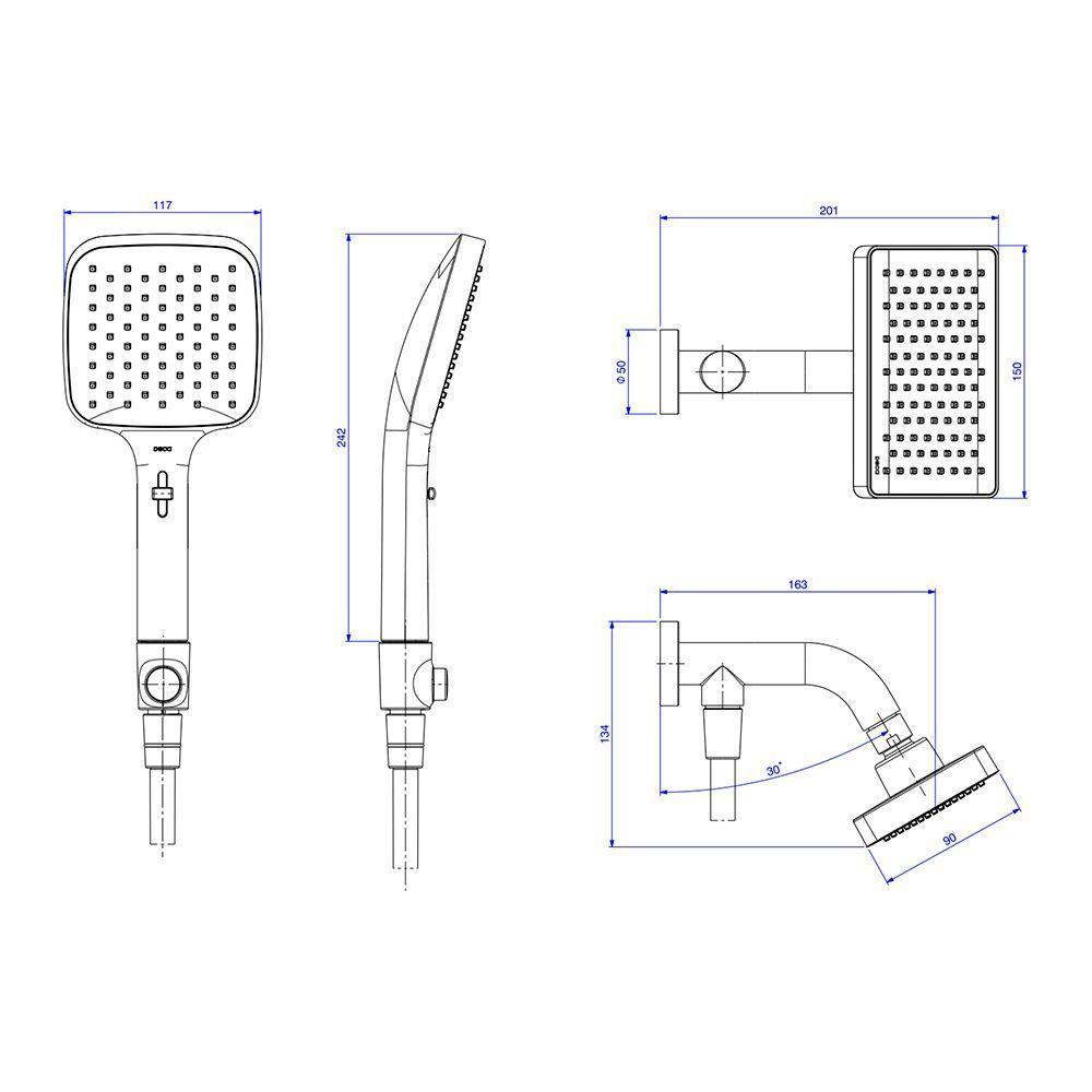 Chuveiro Deca Flex 2082.c.des De Parede Com Desviador Cromado - 2