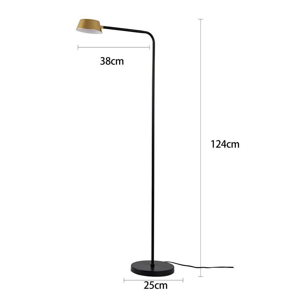 Abajur De Coluna Nordecor Zavi 124cm Led Bivolt Ouro Fosco - Preto 2552 - 2