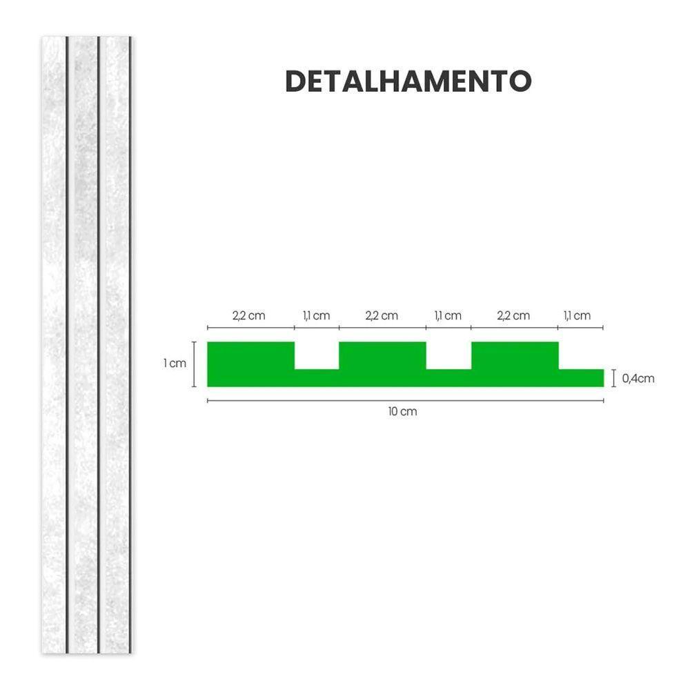 Painel Ripado Laminado De Eva Autocolante Rpdol 10cm Linha Urban White 2,5 Metros Rpdol 14 - 3