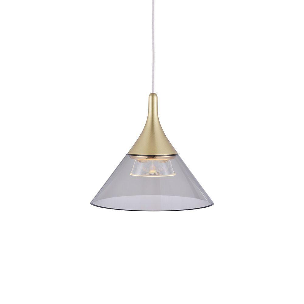 Lustre Pendente Nordecor Thom 2695 Dourado Fosco Led Bivolt Dourado Fosco 2695 - 1