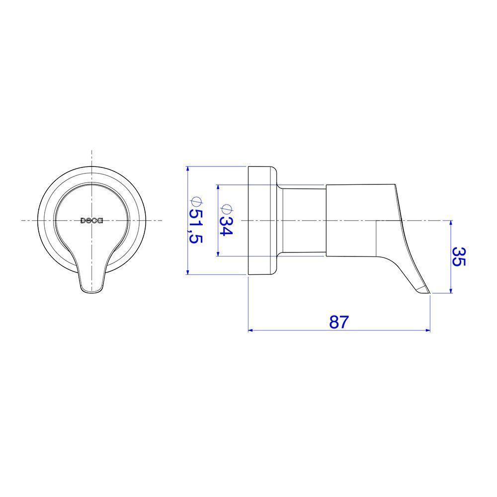 Acabamento Para Registro Deca Gama 4900.c13.pq 1-2", 3-4" E 1" Cromado Cromado 4900.c13.pq - 3