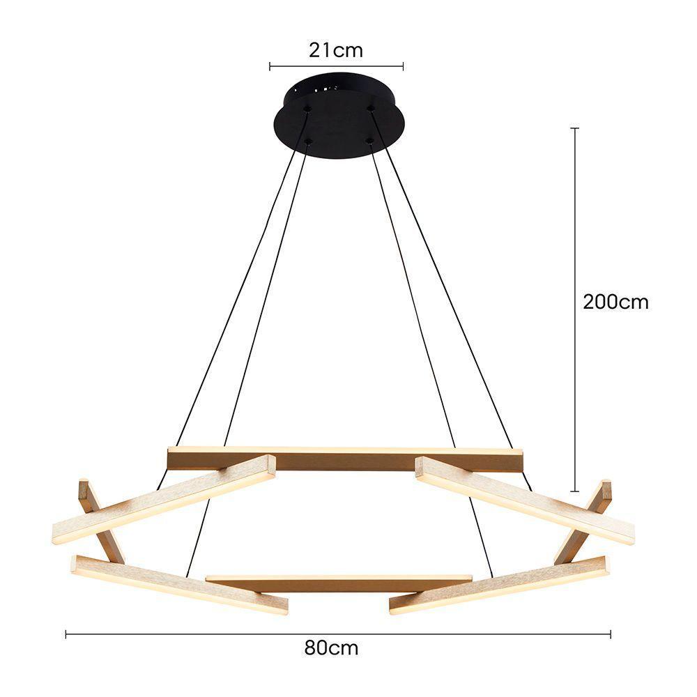 Lustre Pendente Nordecor Wida 2787 Preto - Ouro Champagne Led Bivolt Preto - Ouro Champagne 2787 - 2