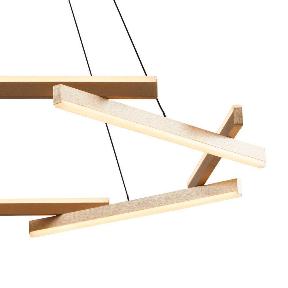 Lustre Pendente Nordecor Wida 2787 Preto - Ouro Champagne Led Bivolt Preto - Ouro Champagne 2787 - 5