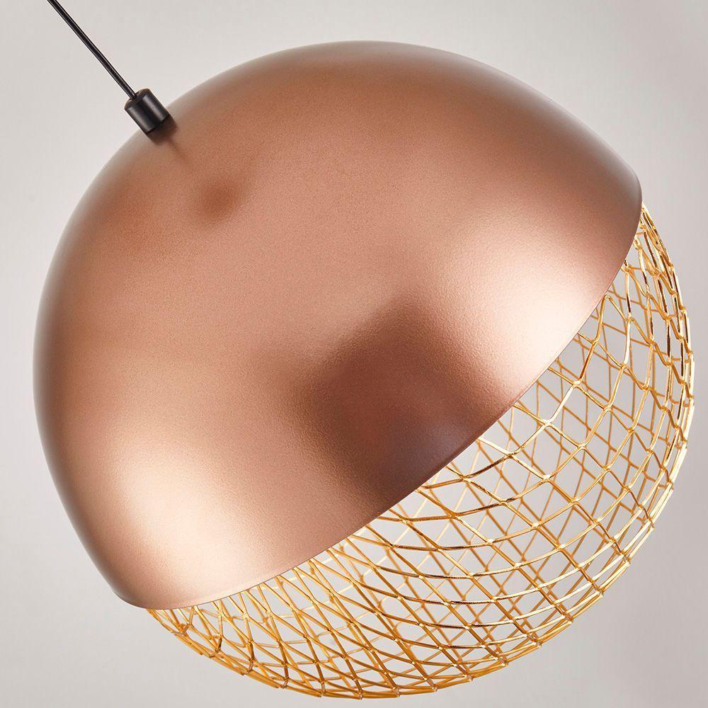 Lustre Pendente Nordecor Rezi 2933 25cm Cobre - Dourado Brilho Led Bivolt - 2