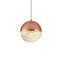 Lustre Pendente Nordecor Rezi 2933 25cm Cobre - Dourado Brilho Led Bivolt - 1
