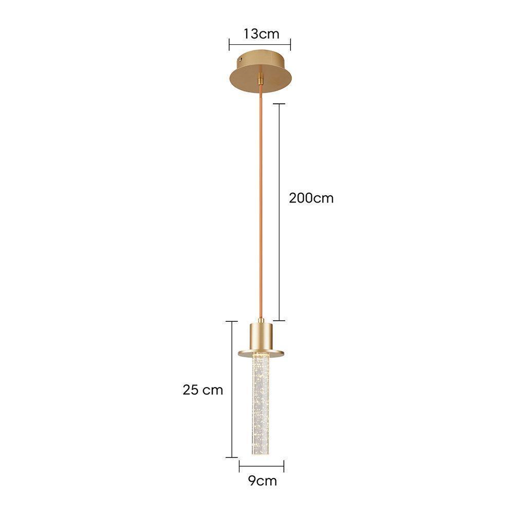 Lustre Pendente Nordecor Kalu 2766 Dourado Fosco Led Bivolt Dourado Fosco 2766 - 2