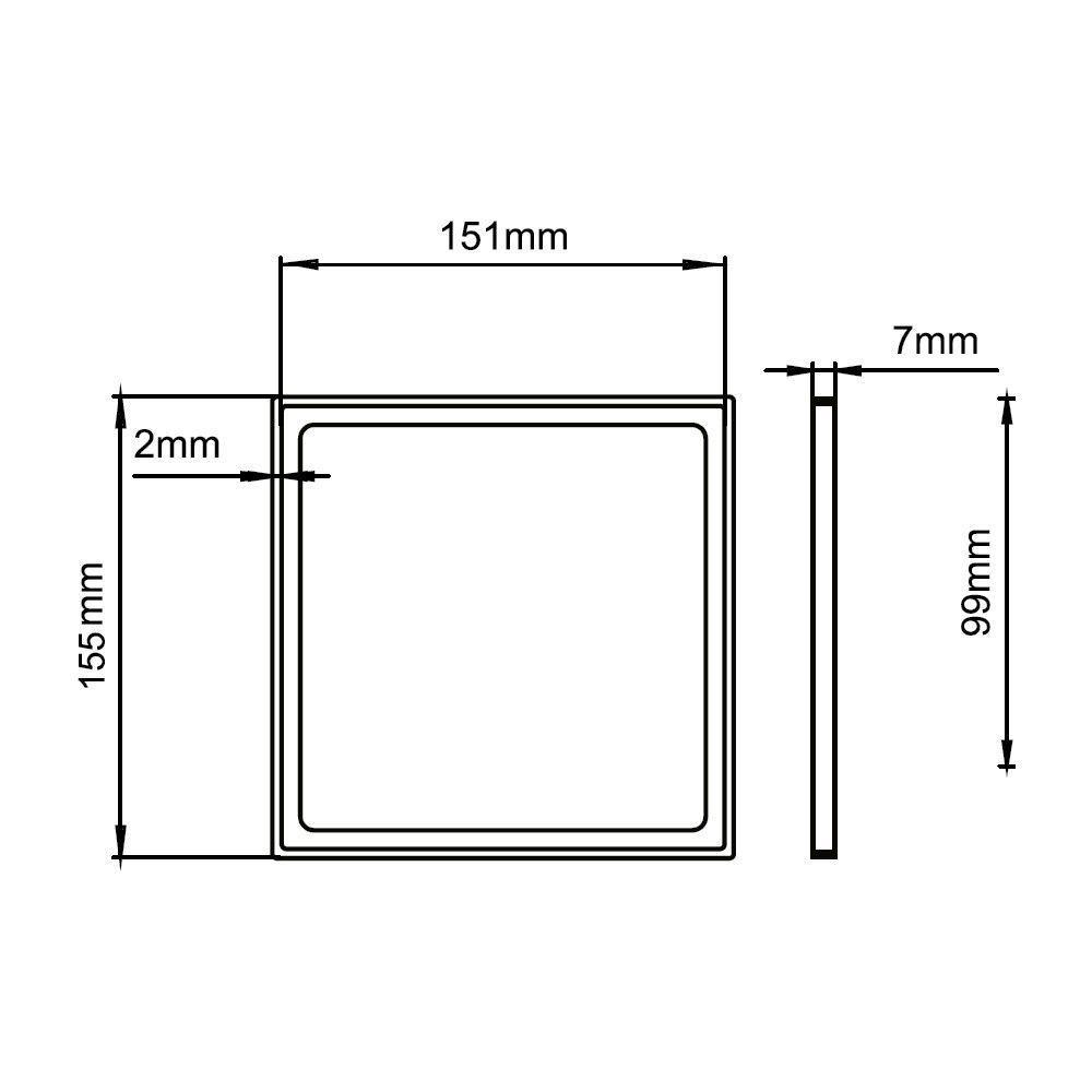 Porta Grelha Linear Elleve Quadrado 4189 15x15 Gold - 2
