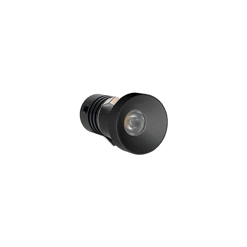 Spot De Embutir Nordecor Auko Lai Mini Redondo Led Alto Irc 90 1w Bivolt Preto 3000k Luz Amarela 6537 - 1
