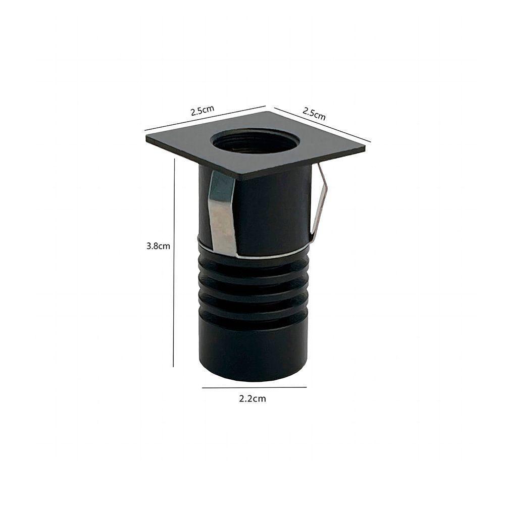 Spot De Embutir Nordecor Auko Mini Quadrado Led Alto Irc 90 1w Bivolt Preto 3000k Luz Amarela 6531 - 2