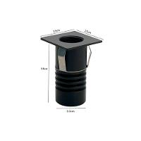 Spot De Embutir Nordecor Auko Mini Quadrado Led Alto Irc 90 1w Bivolt Preto 3000k Luz Amarela 6531 - 2