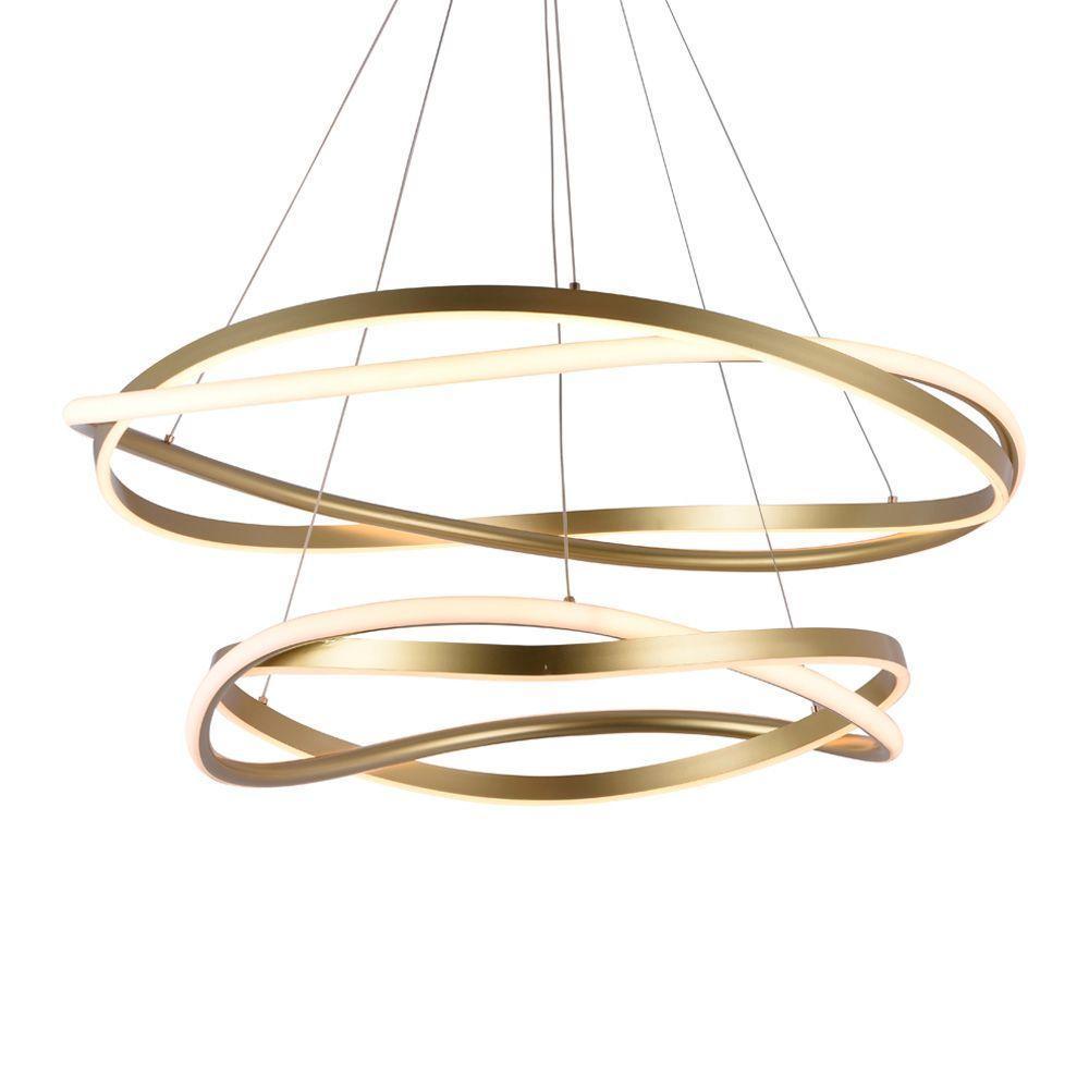 Lustre Pendente Nordecor Euni Odi 2878 Dourado Fosco Led Bivolt - 1