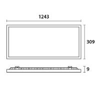 Painel De Led Blumenau Retangular De Embutir 40w Bivolt 6500k Luz Branca - 3