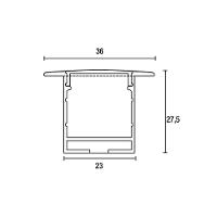 Perfil De Embutir Para Fita Led Blumenau Line Easy 36mm Com 3 Metros Preto Fosco - 2