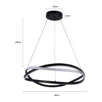 Lustre Pendente Nordecor Euni Odi 2873 60cm Preto Led Bivolt - 2