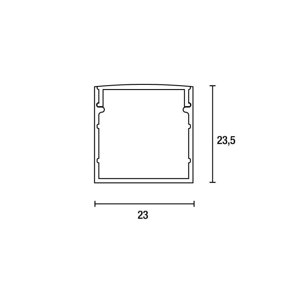 Perfil De Sobrepor Para Fita Led Blumenau Line Easy 23mm Com 3 Metros Preto Fosco - 2